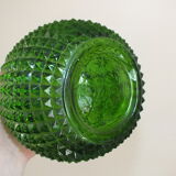 Empoli Italian glass bottle vase without cap, with diamond points