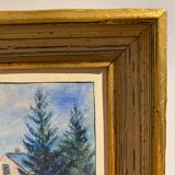 Old painting, landscape with stream signed dated 1925