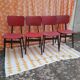 Lot de 4 chaises pieds compas noirs et rouges