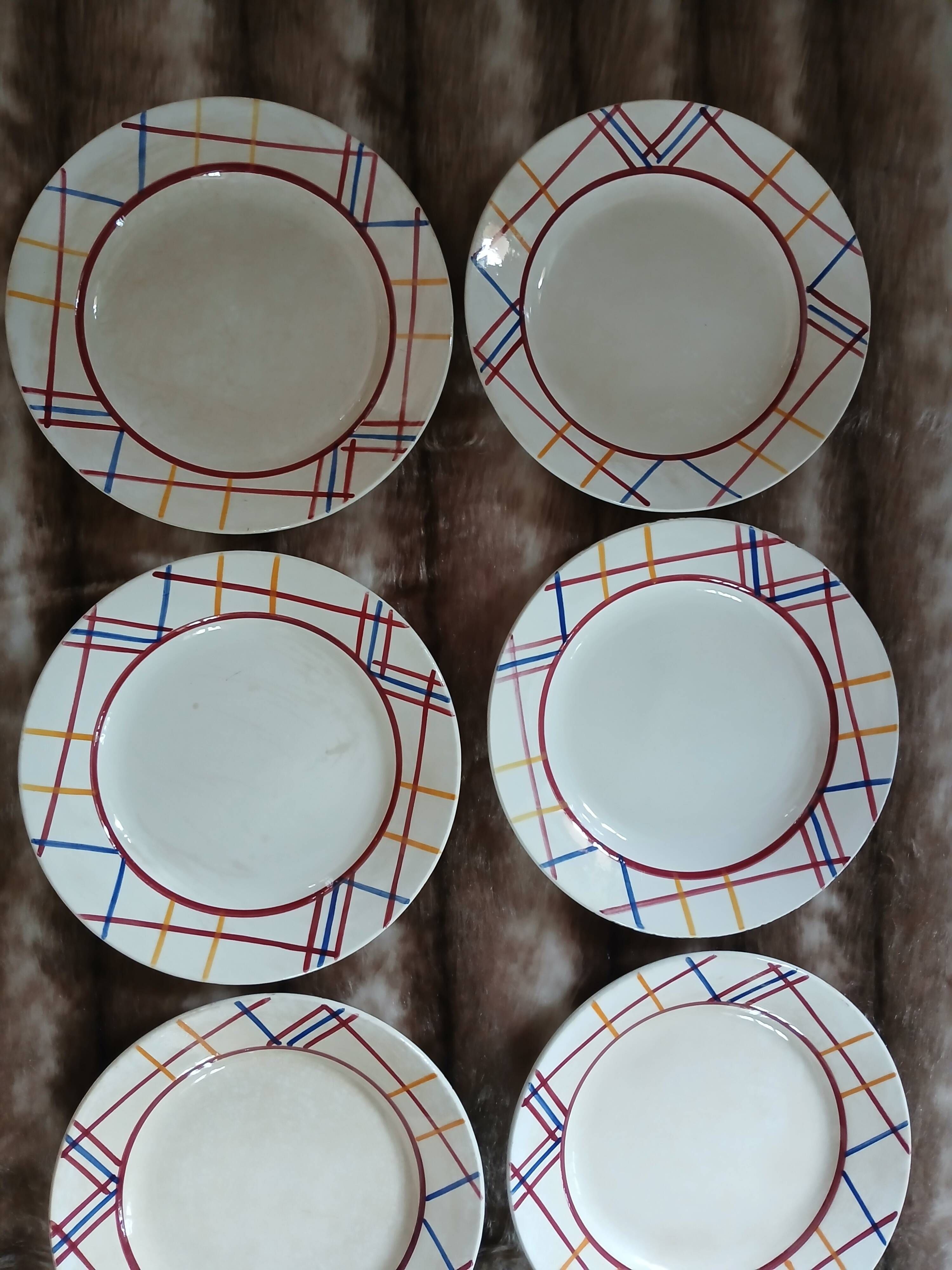 10 assiettes plates anciennes de Gien 