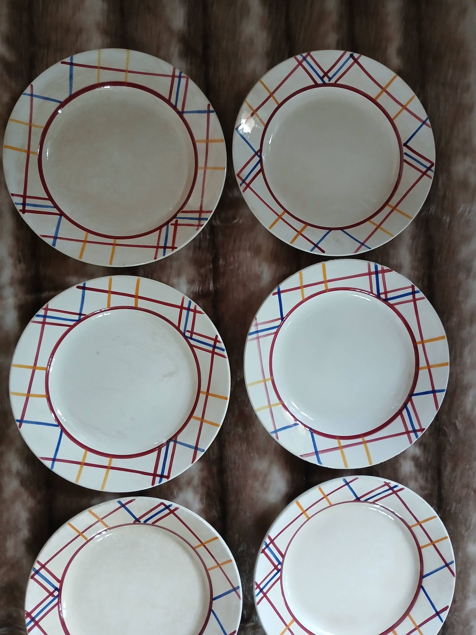 10 antique flat plates from Gien