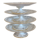 Set of 4 porcelain display cups of the depot rue Drouot in Paris