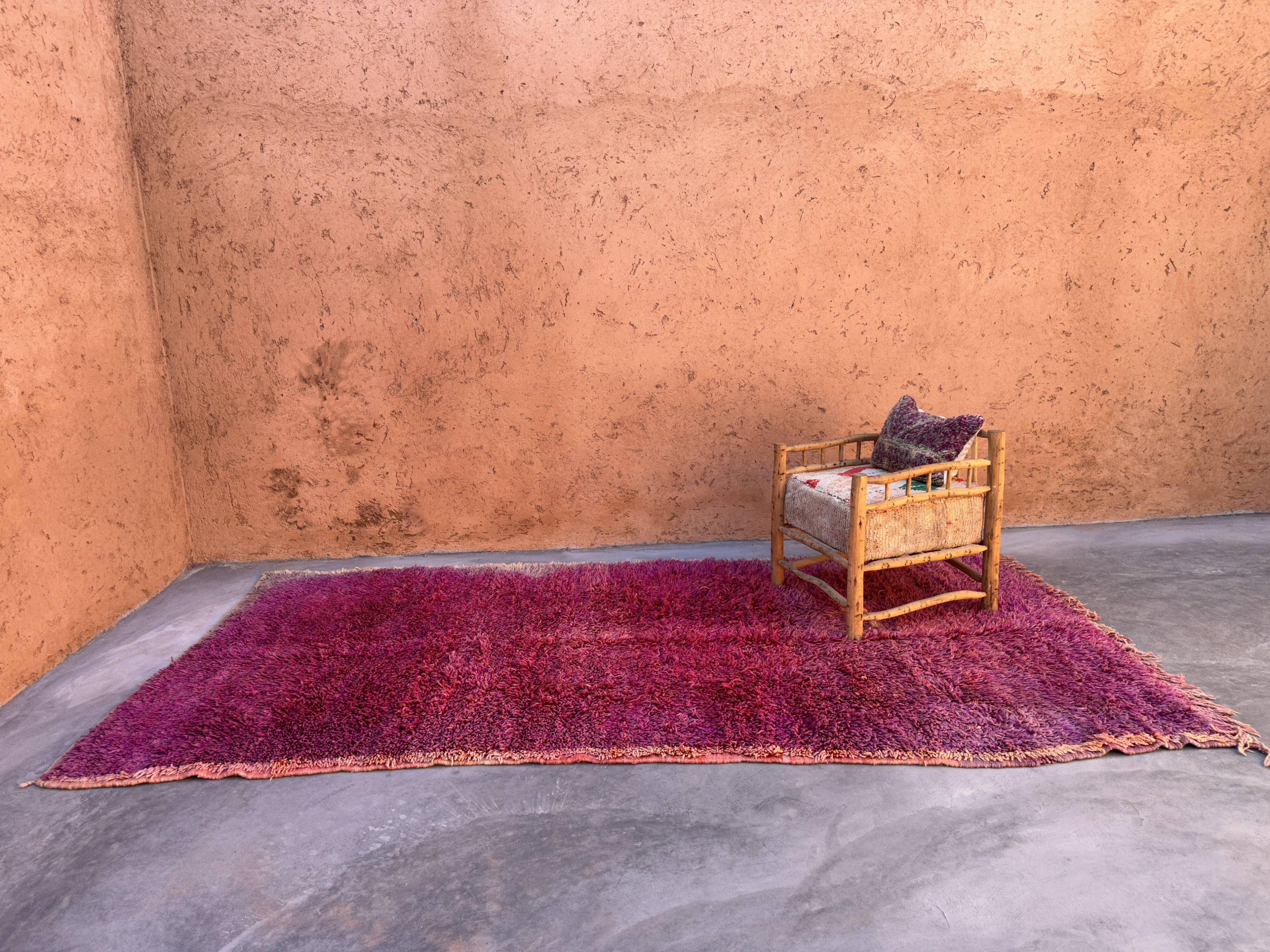 Tapis Marocain Beni M'Guild violet - 187 x 378 cm