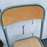 Set of 4 wood and metal chairs