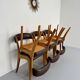 Set of 6 Baumann curved wood and imitation leather chairs, gondola model, 70s