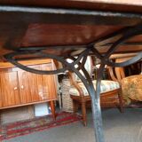 Wrought iron and marble console table