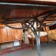 Wrought iron and marble console table