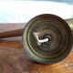 Pair of vintage Lunel house wood and brass wall lights