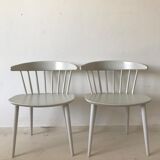 Ensemble de 4 chaises blanche "J104" par Jørgen Bækmark pour FDB Møbler 1960s