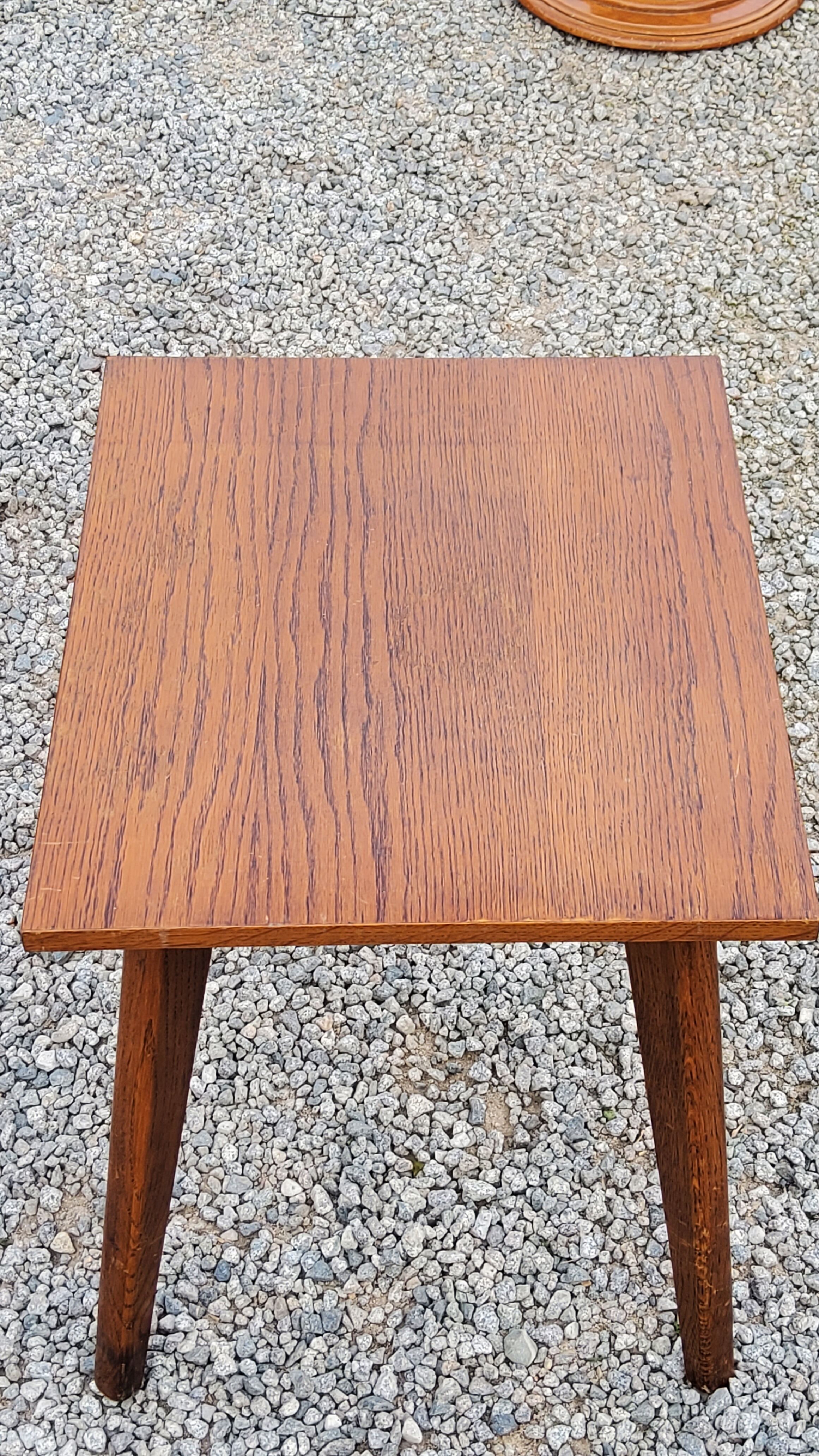 Vintage oak coffee table from the 50s feet compass