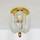 Brass and Glass Flush Light by Glashütte Limburg