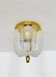 Brass and Glass Flush Light by Glashütte Limburg