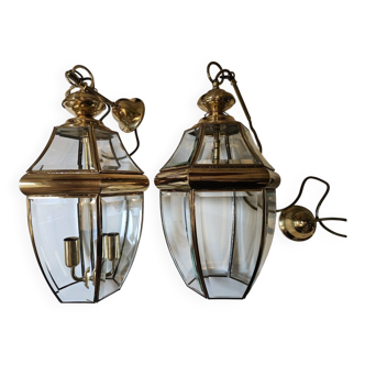2 luminaires forme lanterne - suspension- lustre