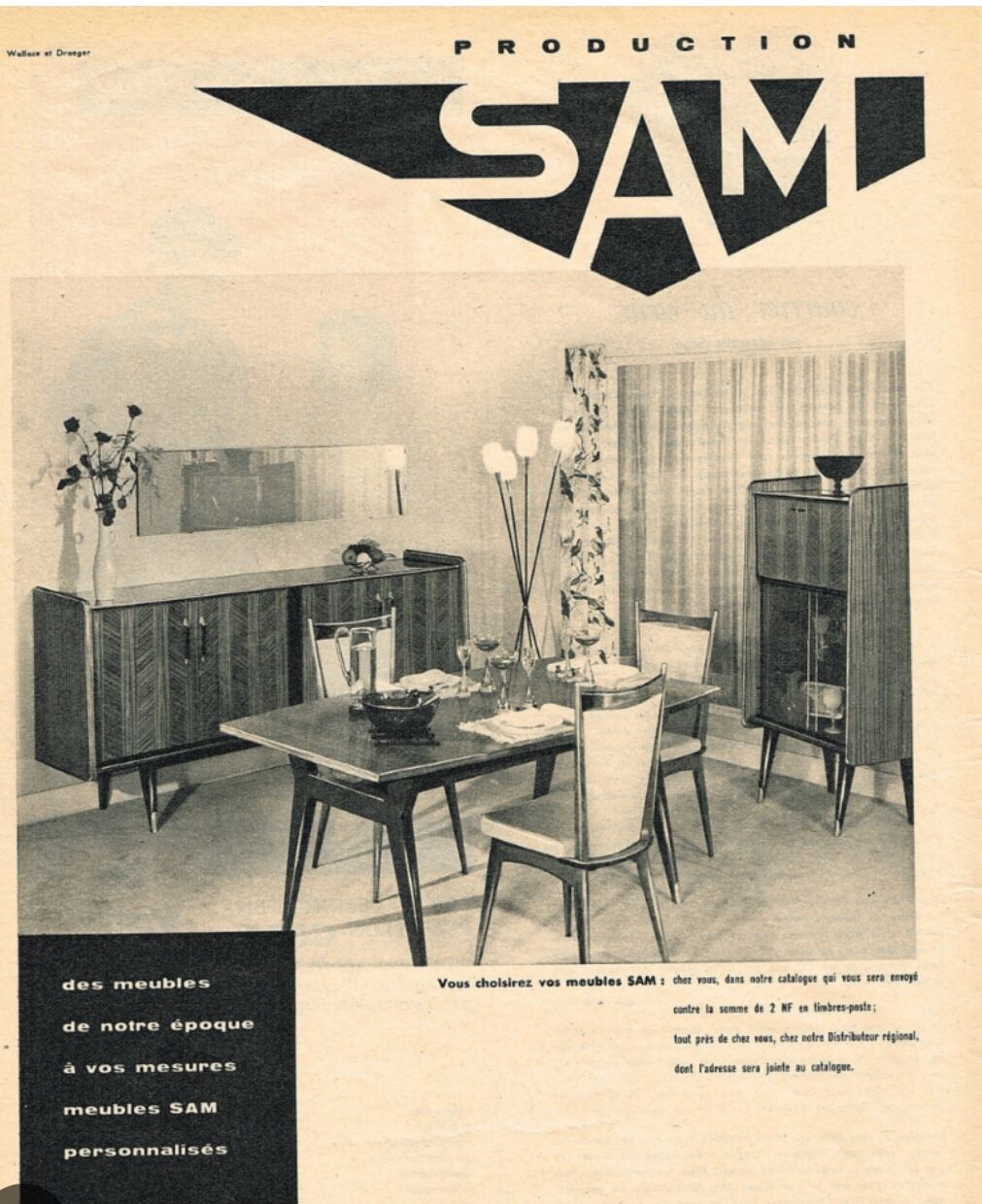 Meuble bar et vaisselier par SAM années 50