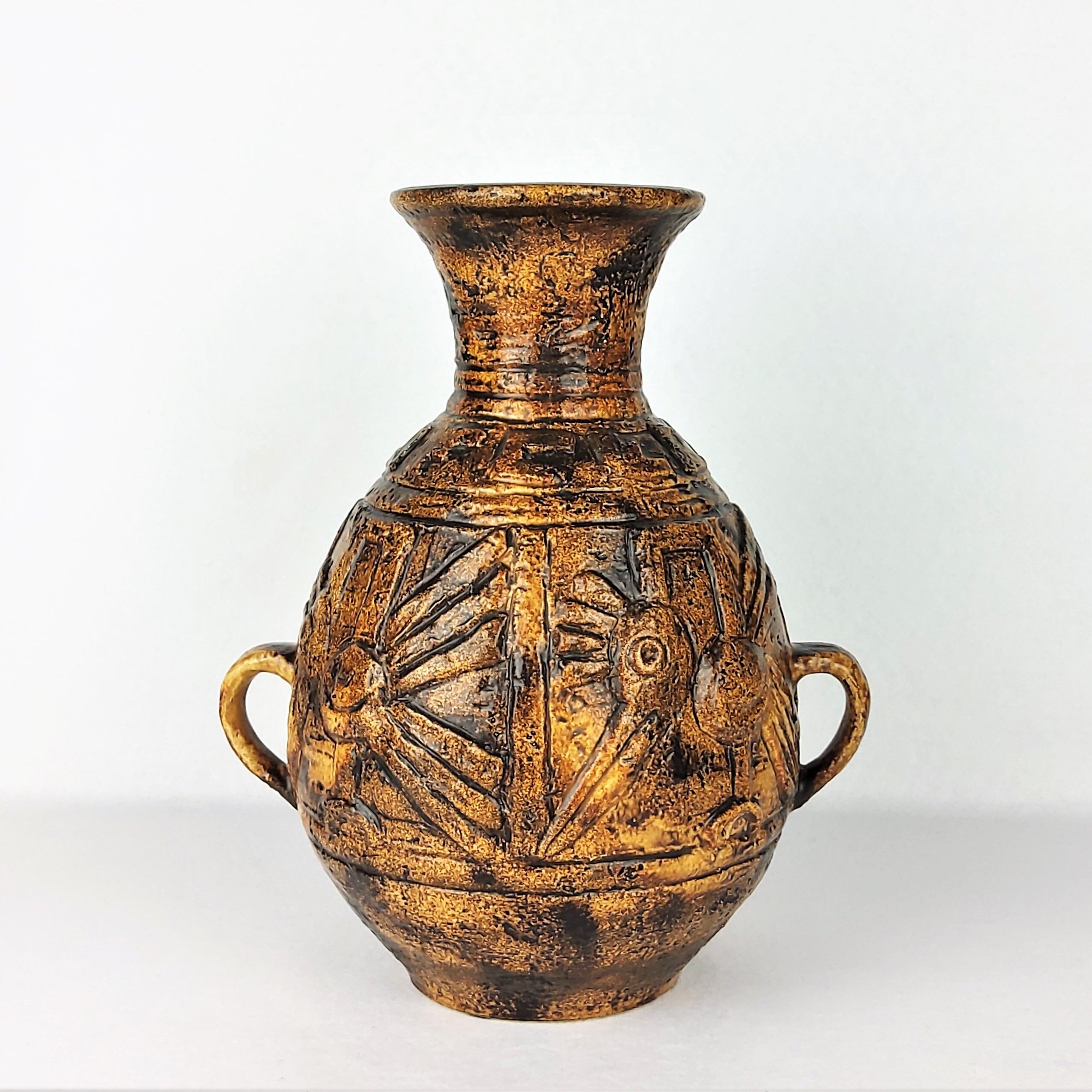 Vase au décor Aztèque de Jasba 1960 - Keramik