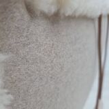 1970s, Danish rocking chair, reupholstered in quality genuine sheepskin.