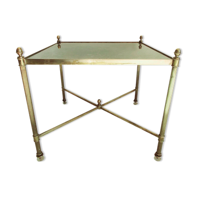 Table basse néoclassique 1960 laiton doré