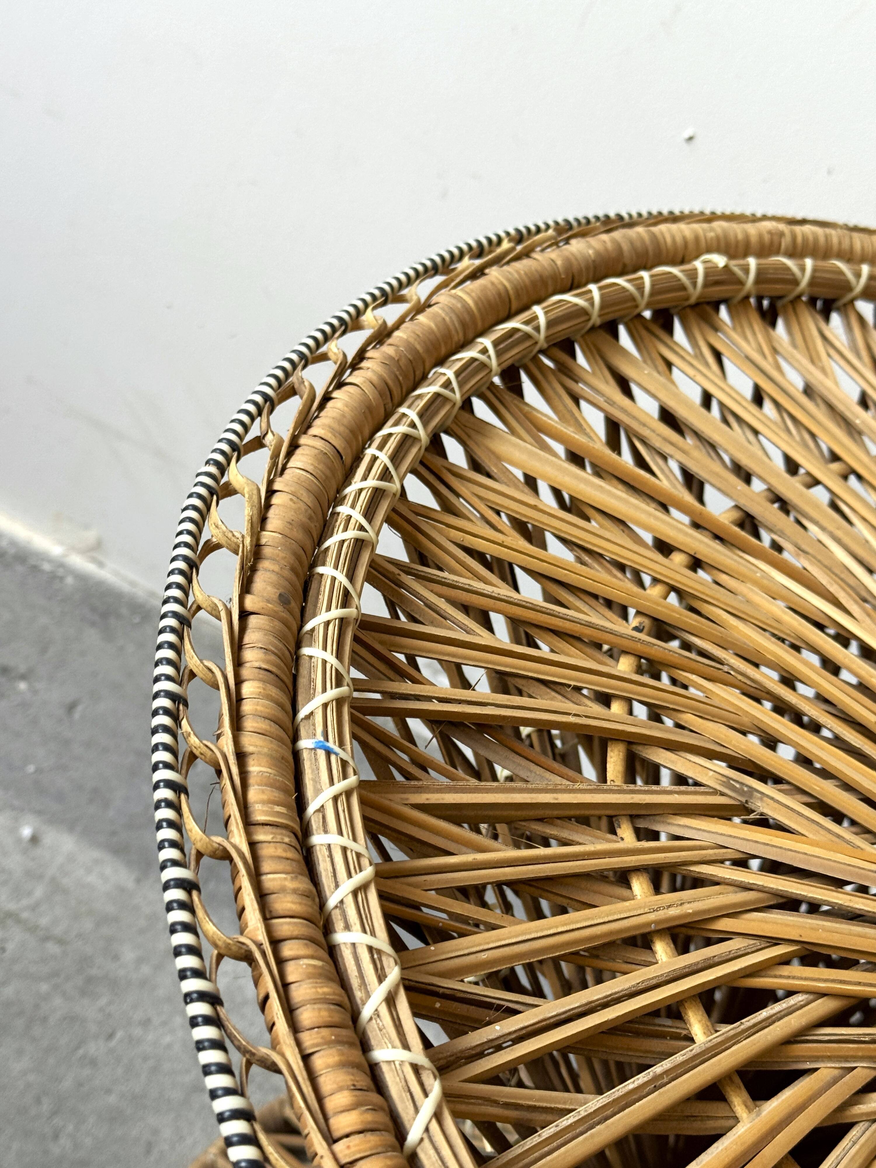 Wicker Coffee Table, Denmark, Vintage
