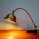 Art Nouveau desk lamp in brass on a black marble base, 1910-20.