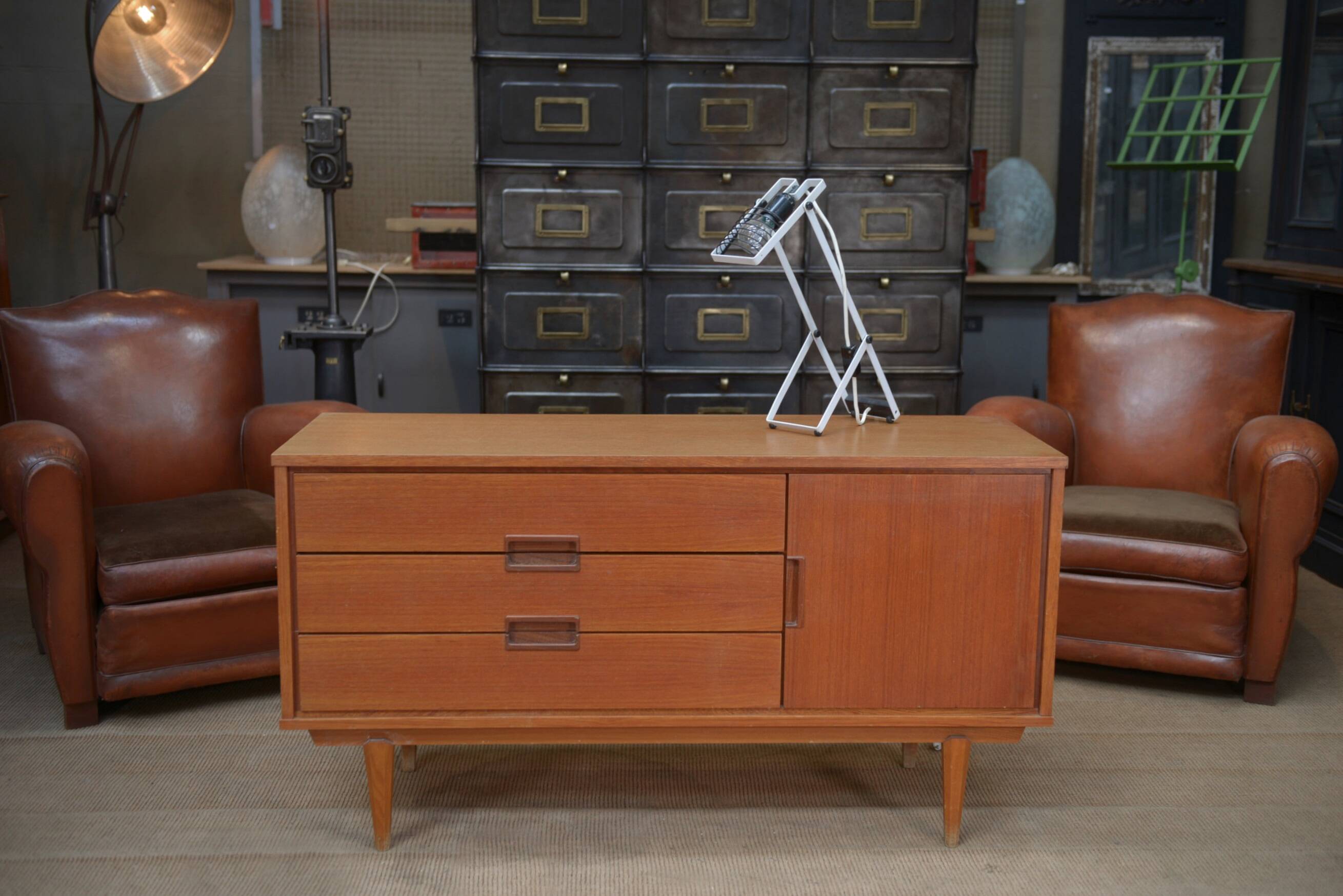 Small vintage teak low cabinet 1960