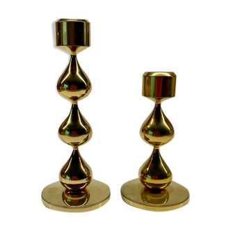 Gold plated candleholders by Hugo Asmussen for Asmussen, 1960
