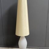 Glass floor lamp with large off-white shade 1960s