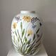 Ceramic vase with hand-painted wildflowers by Lars Thorén for Rörstrand, 1960s