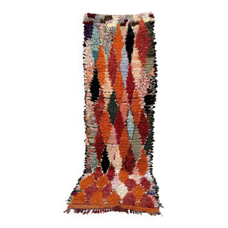 Colorful Boucherouite Moroccan rug - 88 x 280 cm