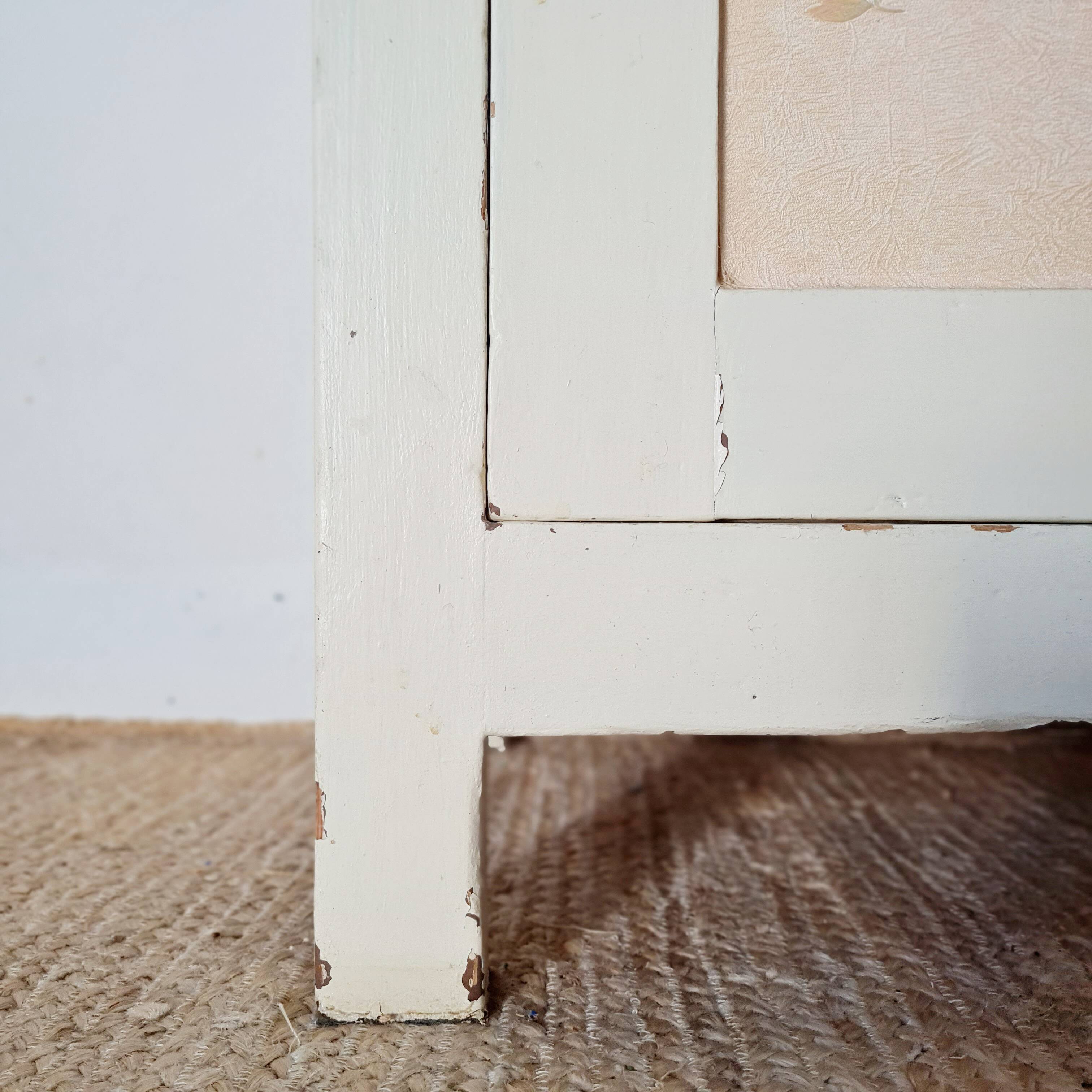 Antique Parisian bonnetière with a patina – vintage narrow wardrobe