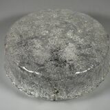 1960s 1970s Ceiling Light Flush Mount Ice Glass from Hillebrand Germany