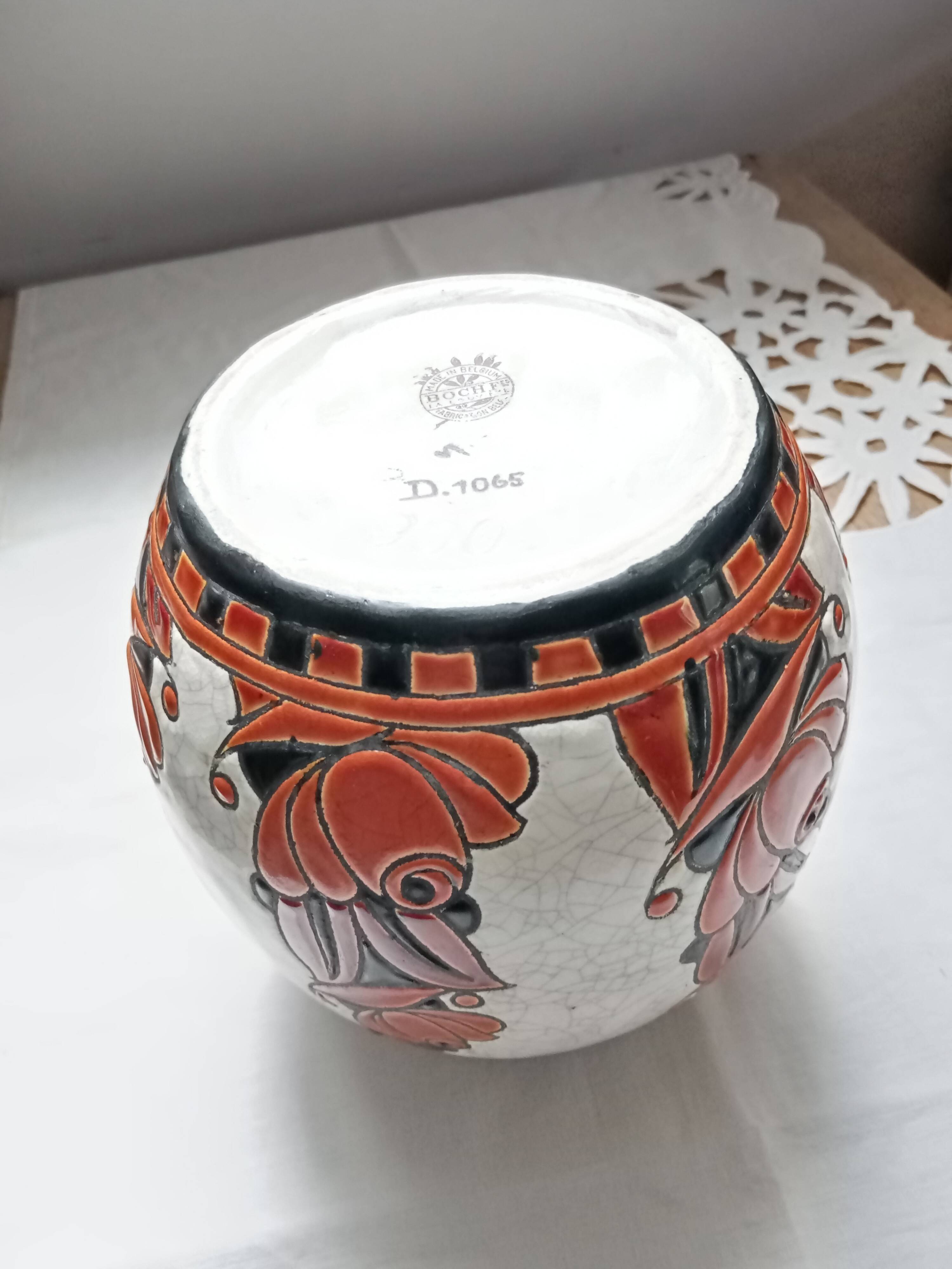 Art Deco vase Manufacture Boch la louviére design Charles Catteau
