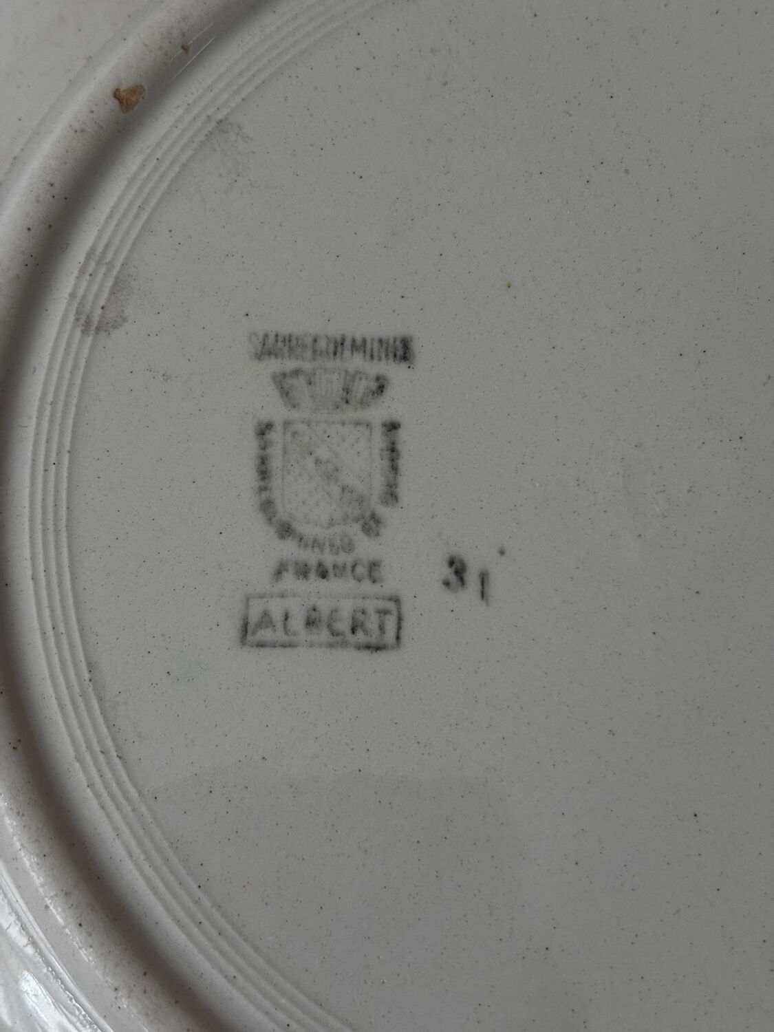 Vintage shallow plate Digoin Sarreguemines Albert