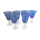 Set of six blue walking glasses "Biot" by Saba.