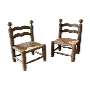 chaises basses en bois - 1960