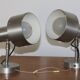 Pair of brushed metal wall lights 1970