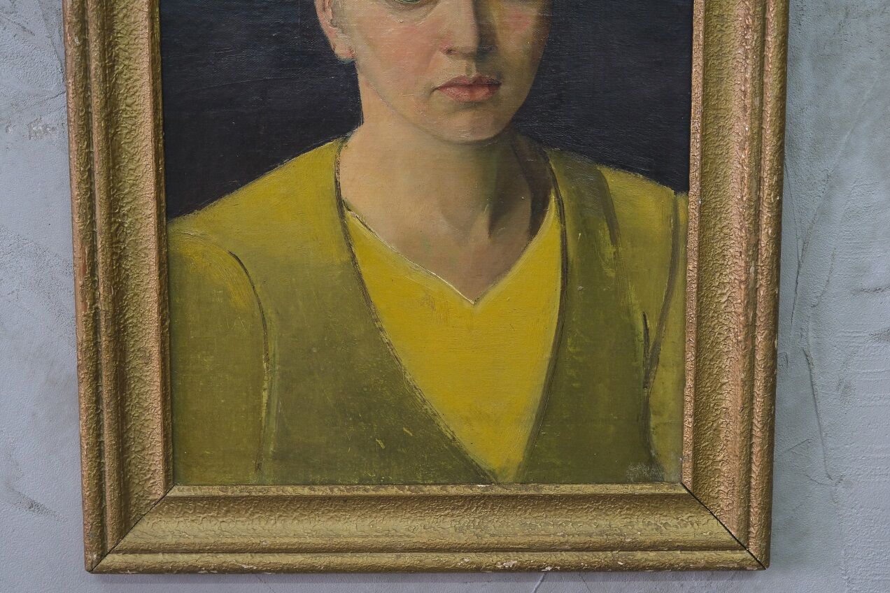 Art deco portrait, 1930, oil on canvas, framed,Robert Geenens (1896-1976)