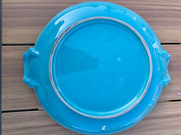 Grand Plat à Anses Turquoise – Céramony Vallauris vintage annees 60(35