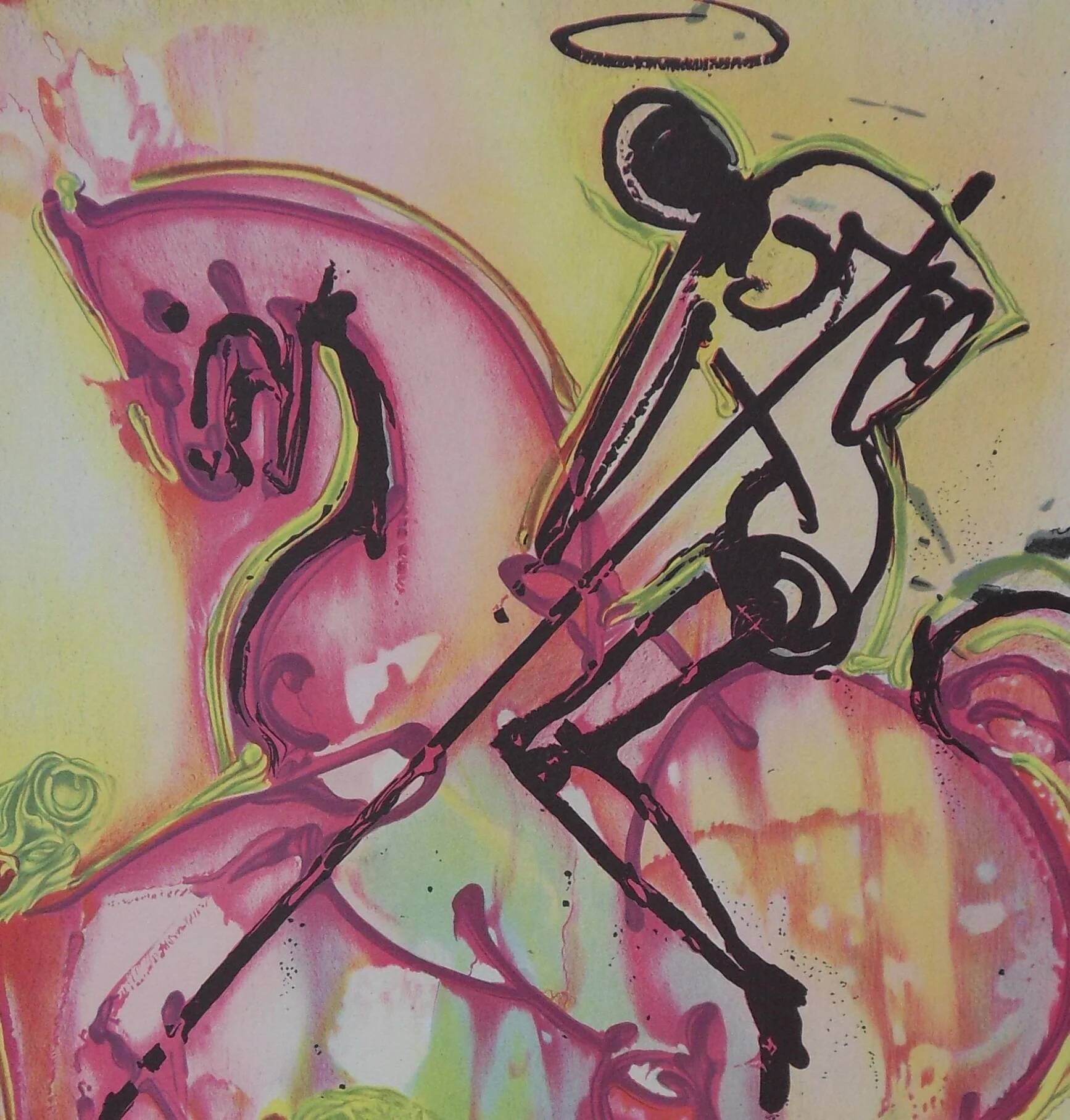 Salvador Dali: Horses, Saint George - Signed lithograph