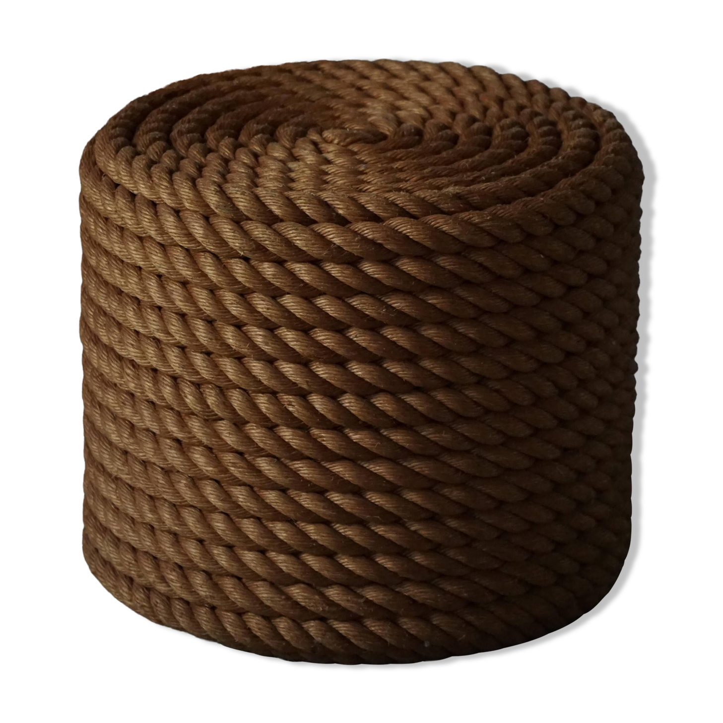 Side table / Ottoman in cord in modern French style from the late 20th century, 1980s.