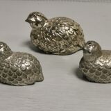 Vintage pepper salt shaker set in the shape of birds / quails dlg mauro manetti