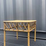 Rattan side table