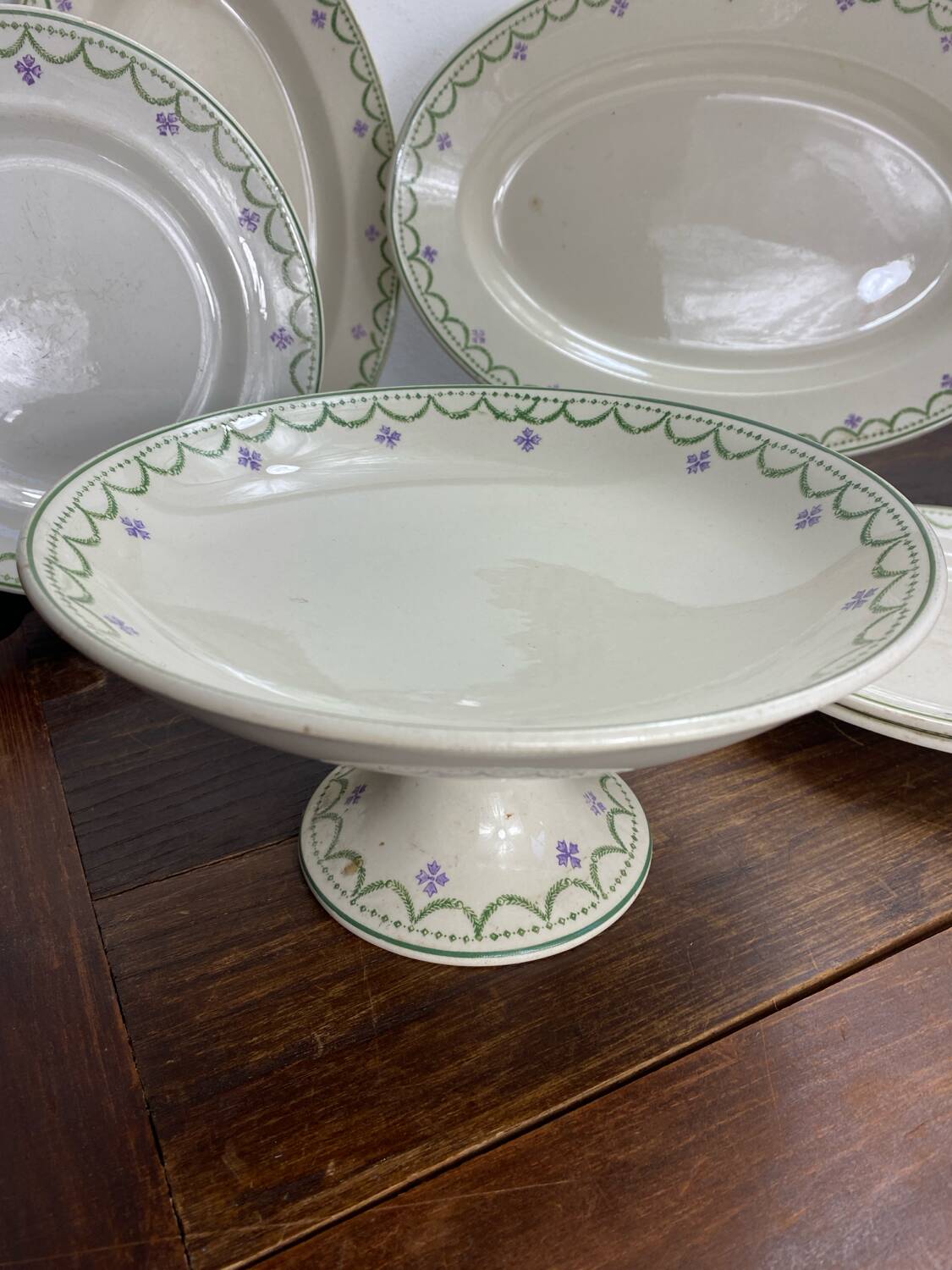 Iron clay dishes, Longwy, Violetta collection