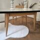 Vintage table in aqua Formica with extensions – Wooden legs