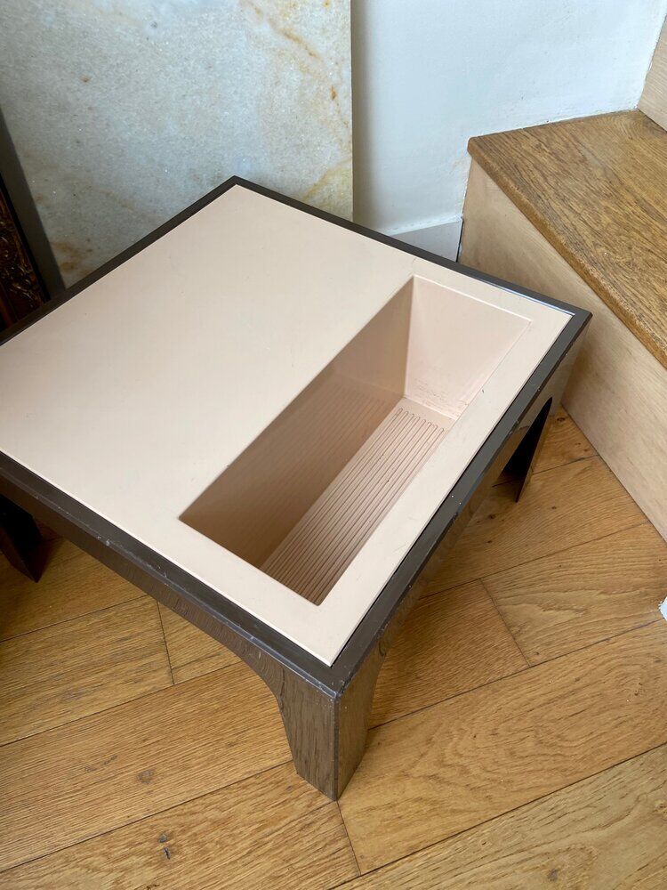 Beige and brown coffee table