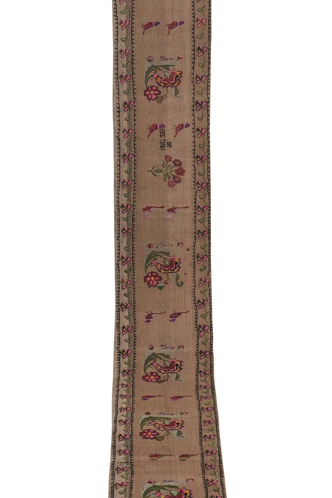 Tapis vintage turc de oushak tissé à la main 56x463 cm