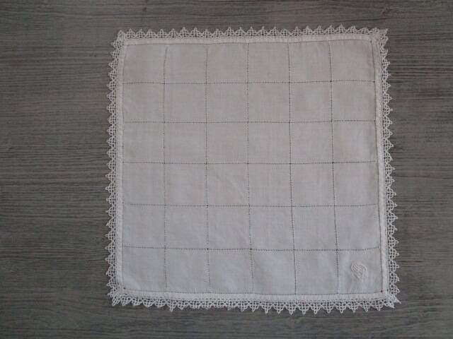 14 antique embroidered, monogrammed tea towels