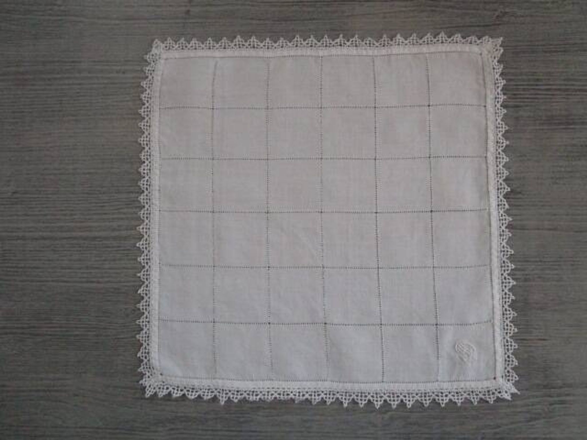 14 antique embroidered, monogrammed tea towels