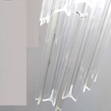 Large spiral chandelier with acrylic crystal trihedrons