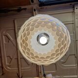 Pair of vintage white plastic pendant lights