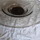 Grande coupe/plat /centre de table verre fumé art-deco